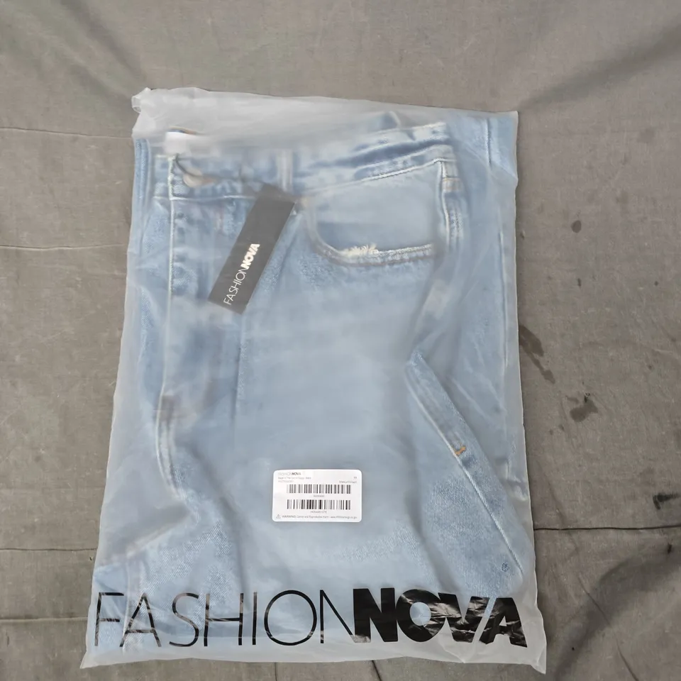 FASHION NOVA BACK IN THE GAME BAGGY JEANS IN BLUE SIZE 15