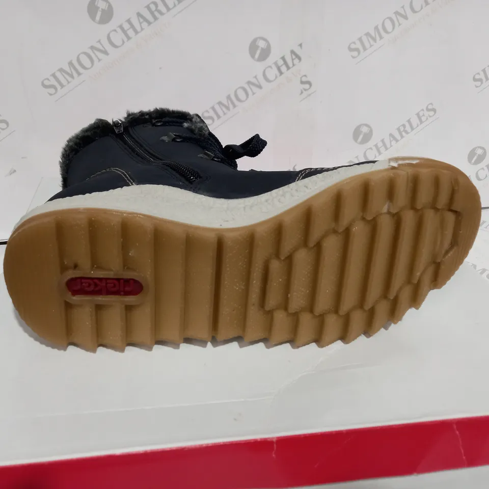 BOXED RIEKER ANTISTRESS NAVY HIKING BOOT - SIZE 6 1/2