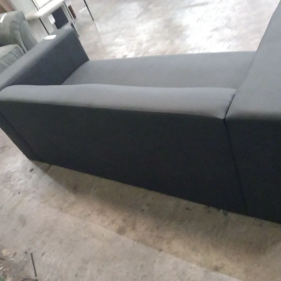 DESIGNER BLACK FABRIC TWO SEATER SOFA