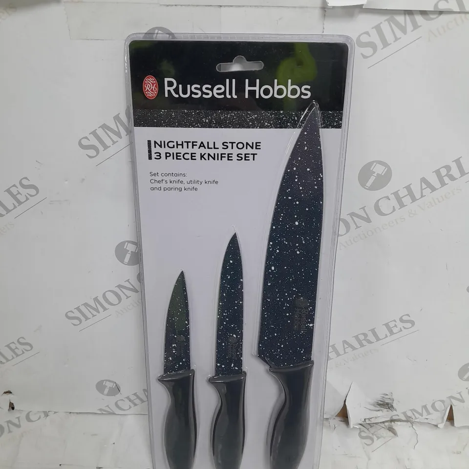 RUSSELL HOBBS NIGHTFALL STONE - 3 PIECE KNIFE SET