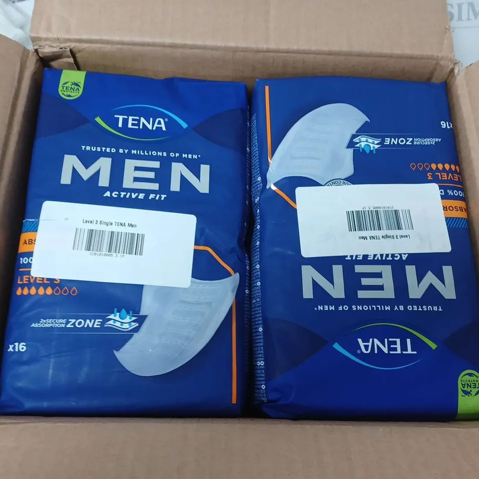 6 PACKS OF TENA MEN LEVEL 3 ABSORBENT PROTECTORS (16 PER PACK)