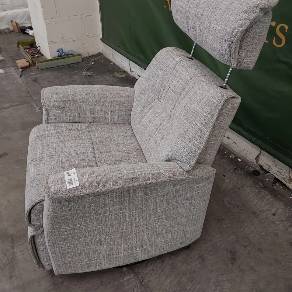 QUALITY BRITISH DESIGNER G PLAN MALMO LARGE MANUAL RECLINING SWIVEL CHAIR BEACH OATMEAL FABRIC 