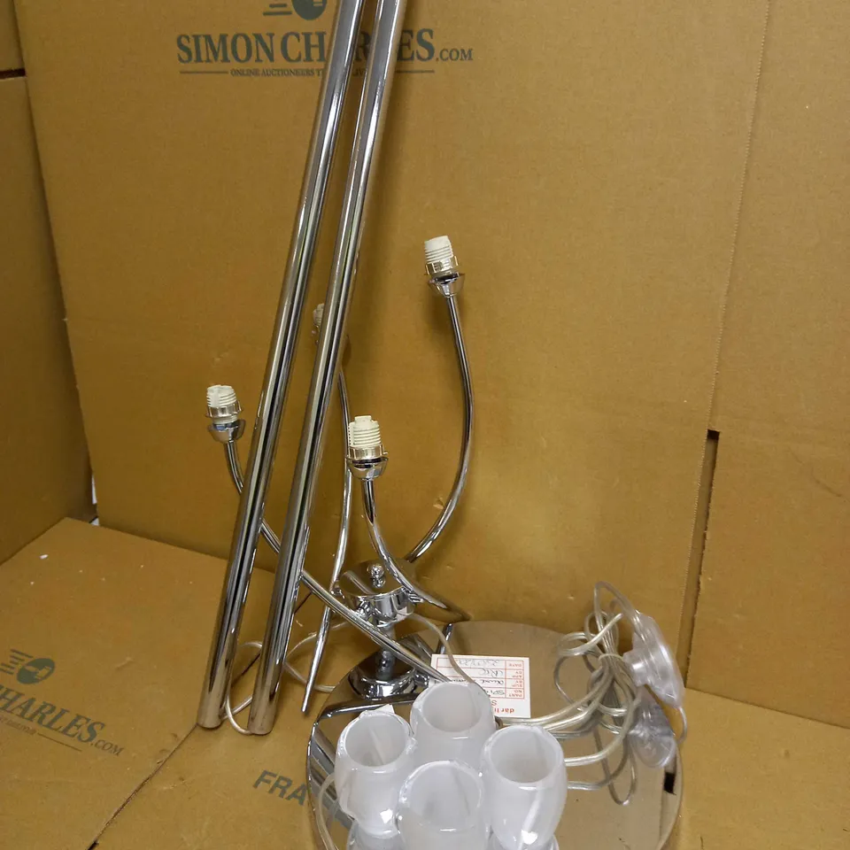LUMIS LIGHTING BANBURY SPIKE 4 LIGHT FLOOR LAMP POLISHED CHROME 