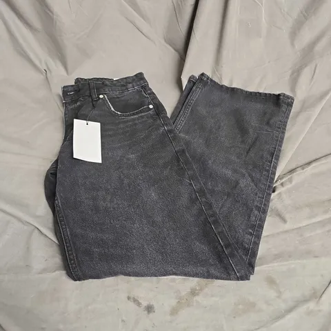ZARA LOW RISE WIDE LEG JEANS IN BLACK SIZE 8