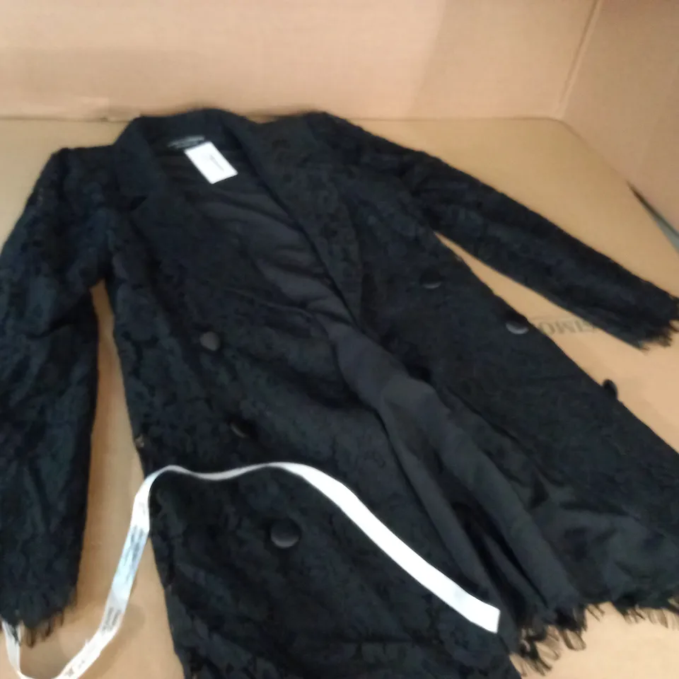 DOROTHY PERKINS BLACK LACE BLAZER DRESS - 10