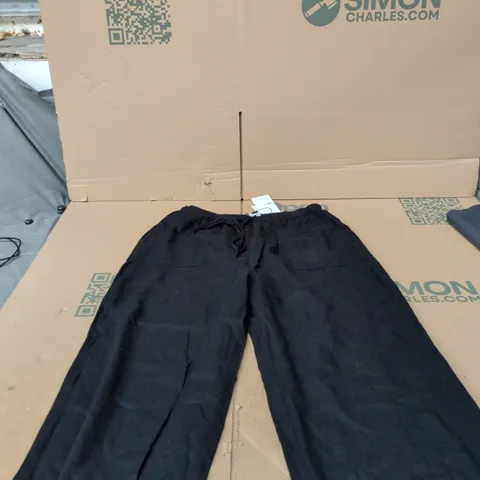 NOBODY'S CHILD ' TROUSERS – LINEN BLACK, UK 10 (EU 38) USA 6