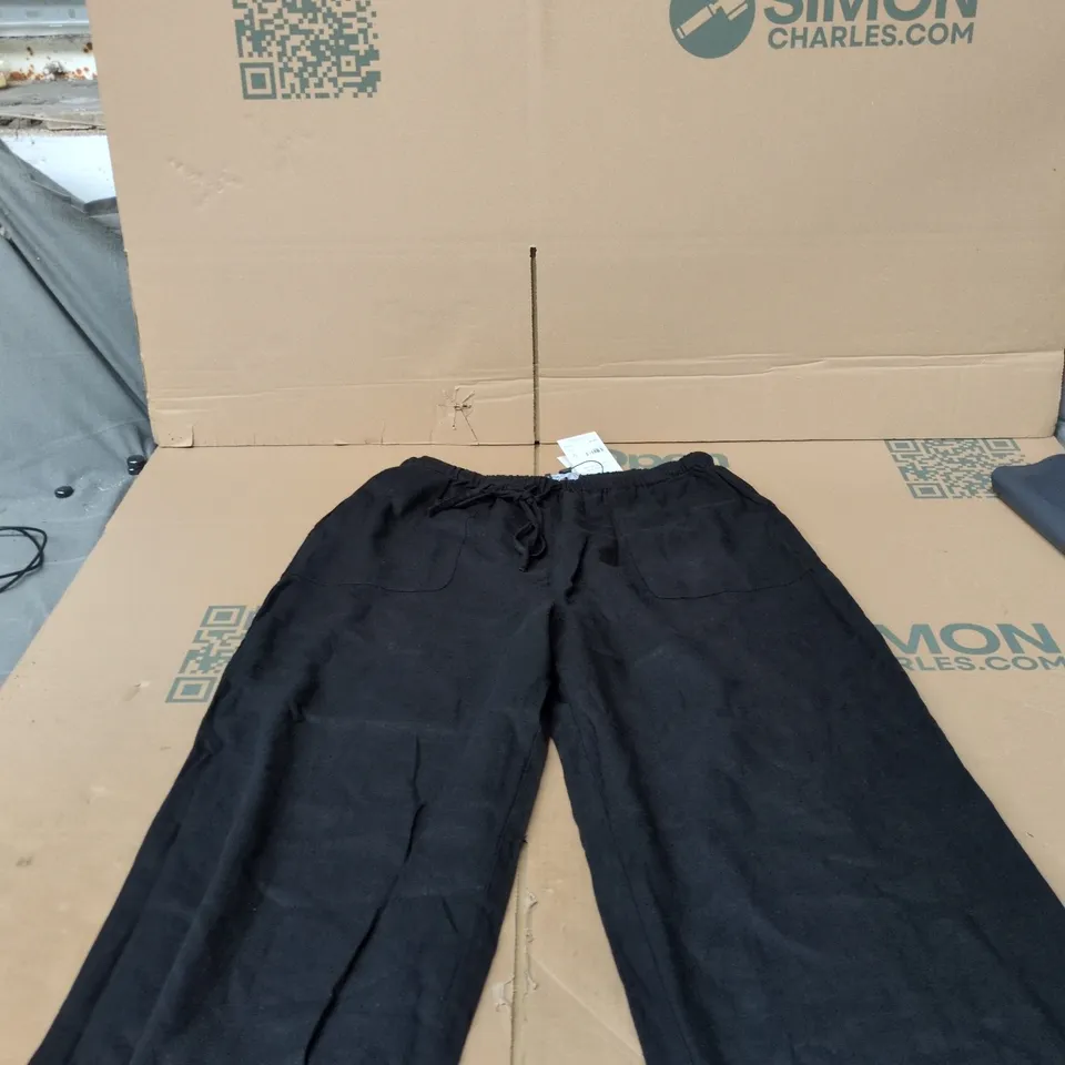NOBODY'S CHILD ' TROUSERS – LINEN BLACK, UK 10 (EU 38) USA 6
