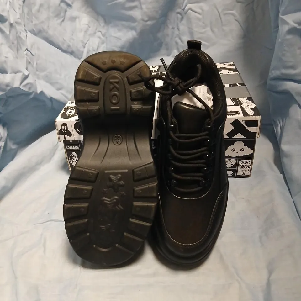 KOI WOMEN'S BLACK PLATFORM SNEAKERS UK3 – PAIR