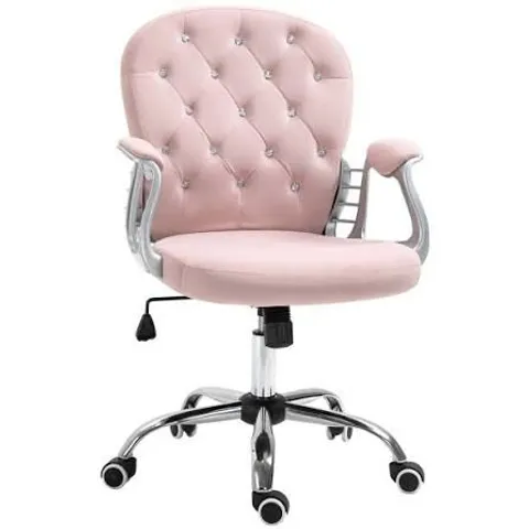 BOXED DIAMOND BACK UPHOLSTERED OFFICE CHAIR - PINK