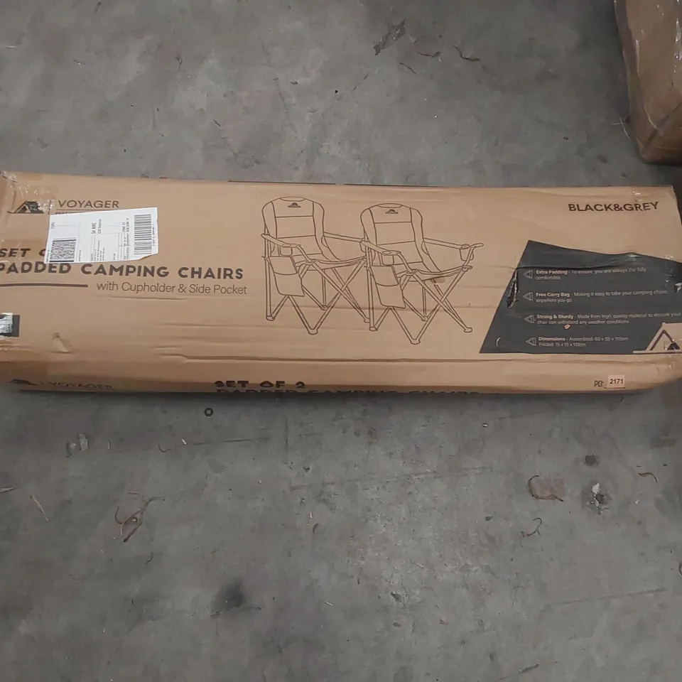 BOXED SET OF 2 VOYAGER PADDED CAMPING CHAIRS
