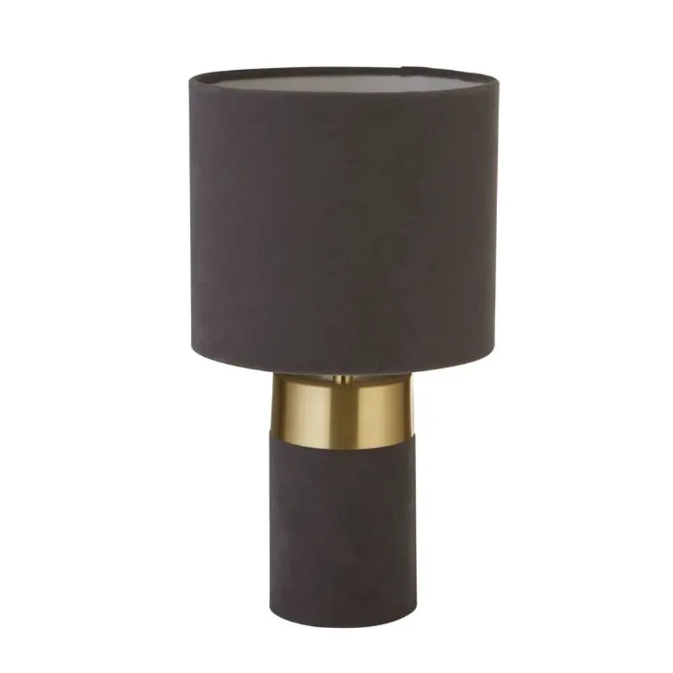 BOXED GOUGH 33cm GREY/GOLD TABLE LAMP 