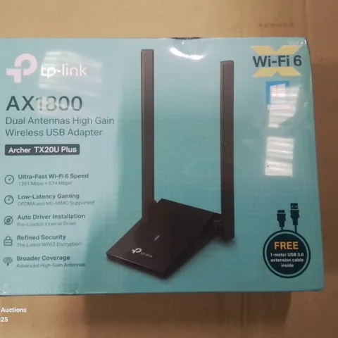 BOXED TP-LINK AX1800 DUAL ANTENNAS HIGH GAIN WIRELESS USB ADAPTER 