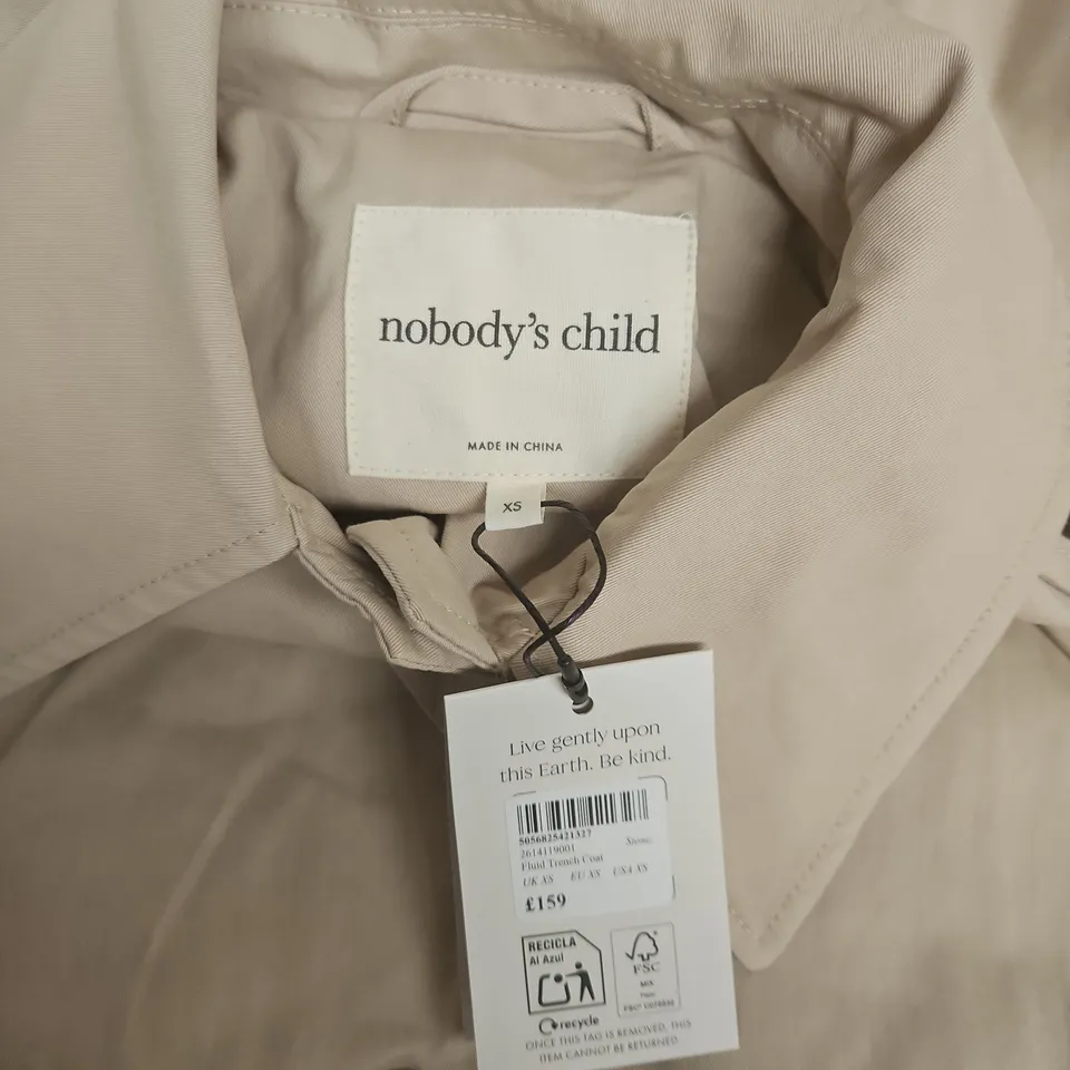 NOBODY'S CHILD FLUID TRENCH COAT – BEIGE – XS