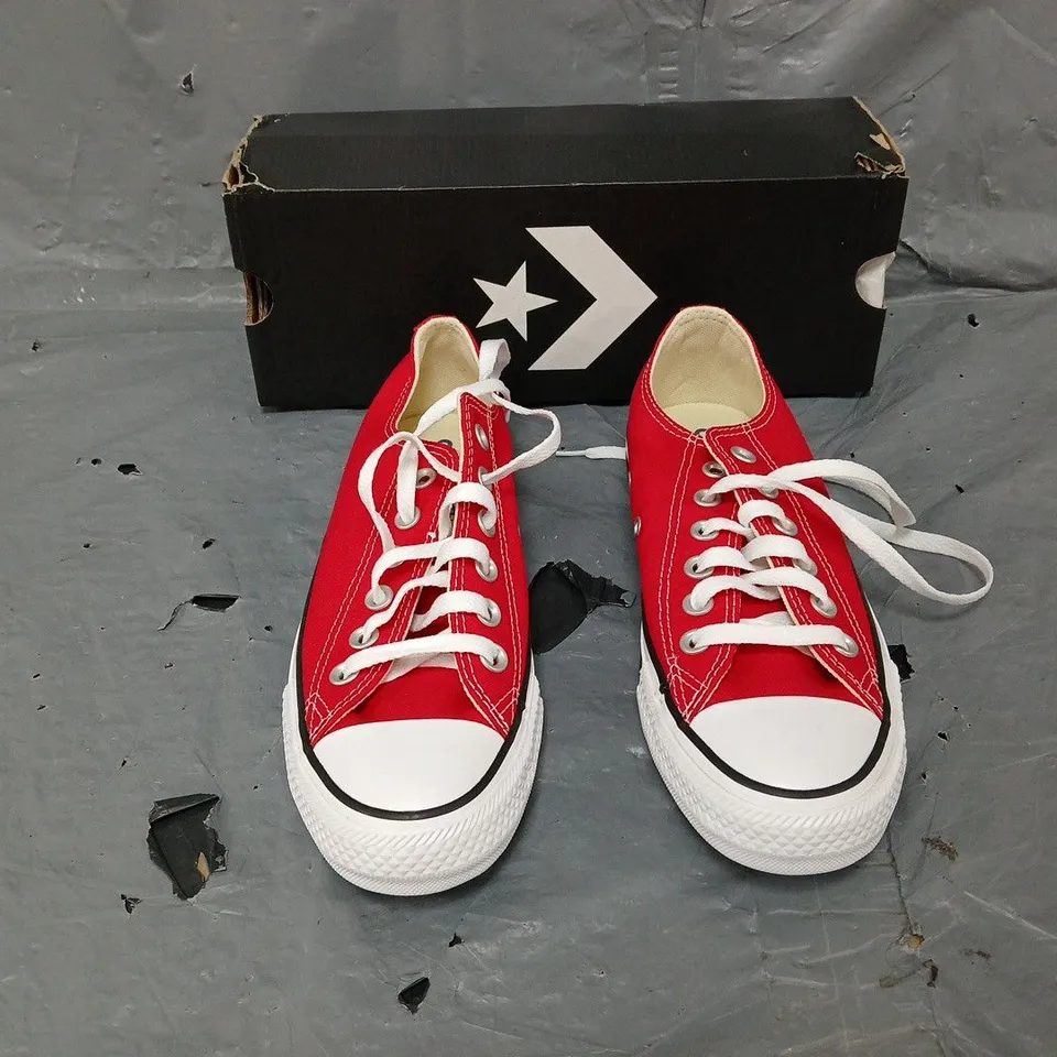 BOXED PAIR OF CONVERSE ALL STAR OX RED LOWS UK 5 