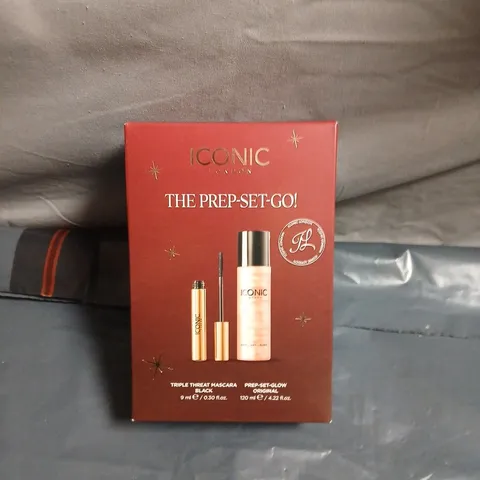 ICONIC LONDON THE PREP-SET-GO! MAKEUP SET – TRIPLE THREAT MASCARA & PREP-SET-GLOW ORIGINAL (BOXED)