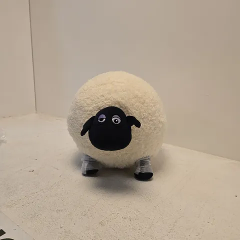 PLUSH SHEEP SOFT TOY – ROUND WHITE WOOLLY BALL WITH BLACK FACE