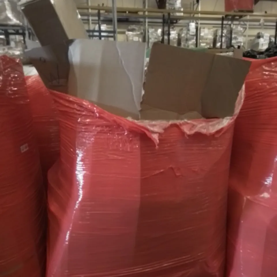 PALLET OF ASSORTED ITEMS INCLUDING ELECTRICAL FIREPLACE HEATER, LED PANEL LIGHT, RETRACTABLE SAFETY GATE, FOLDING DRYING G RACK, TOILET SEAT, ROUND STOOL