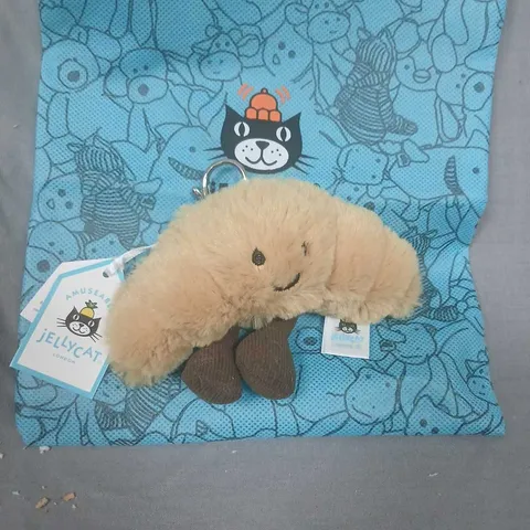 JELLYCAT AMUSEABLE CROISSANT BAG CHARM – BEIGE PLUSH