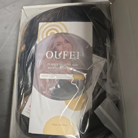 OUFEI LONG BLACK WIG WITH BROWN HIGHLIGHTS β DAILY PARTY COSPLAY WEAR