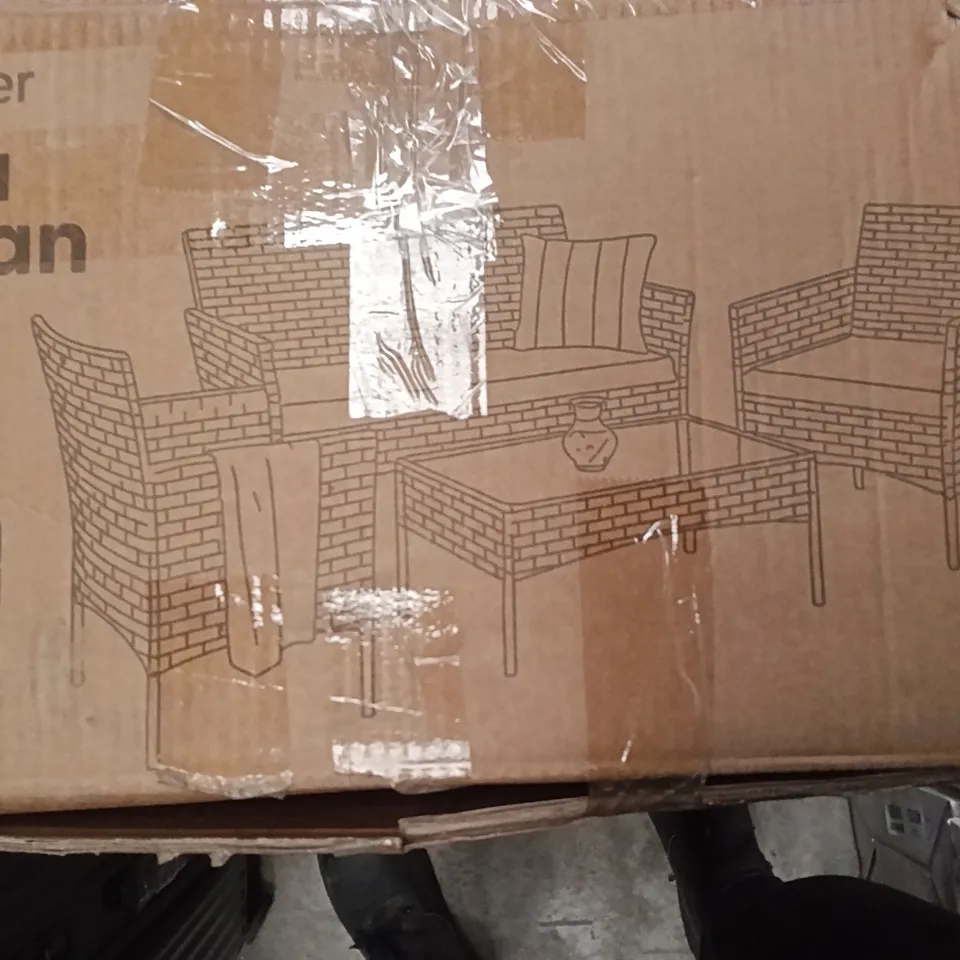 BOXED KEPLIN 4 SEATER SOFA RATTAN SET