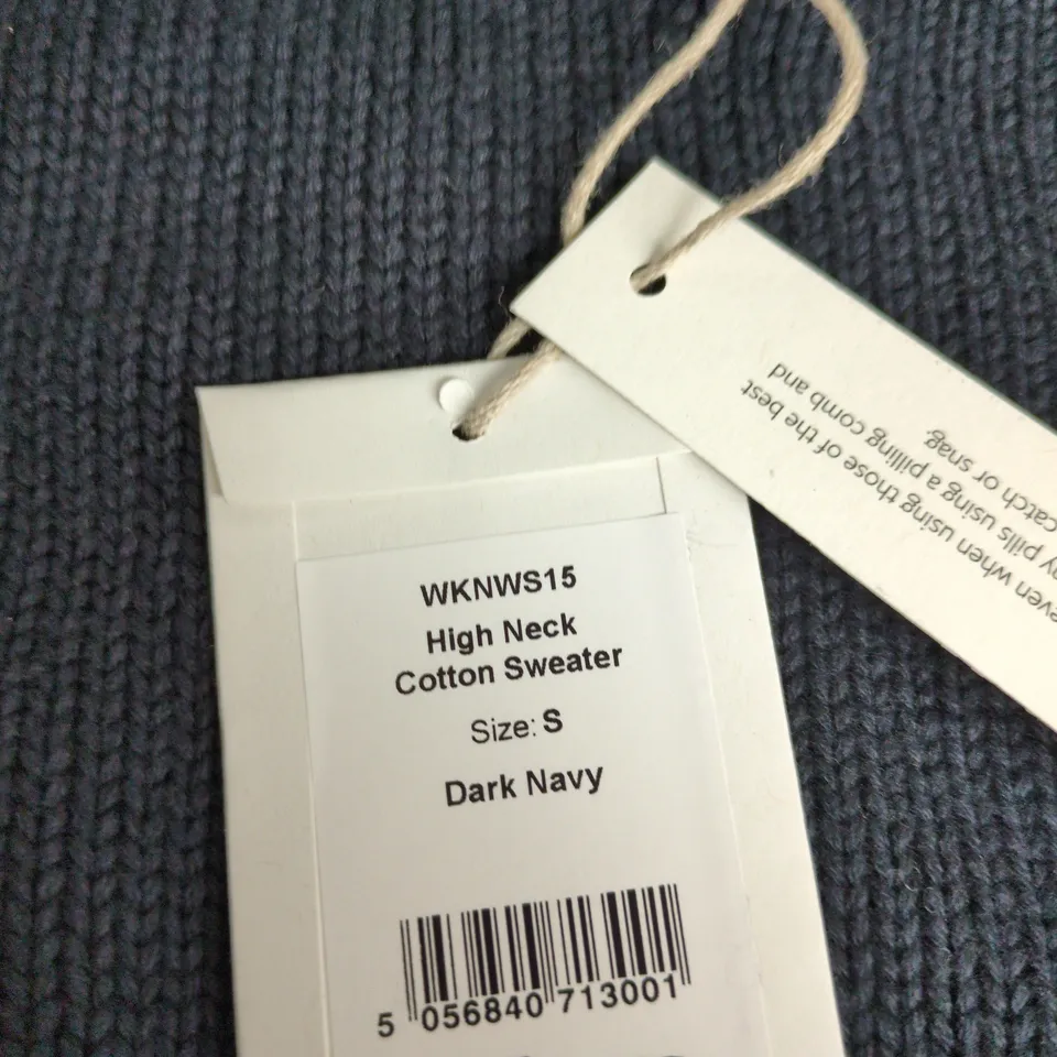 TOAST HIGH NECK COTTON SWEATER – DARK NAVY, UK SIZE S