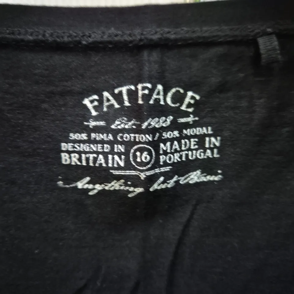FATFACE WOMEN'S BLACK LONG-SLEEVE TOP, UK SIZE 16