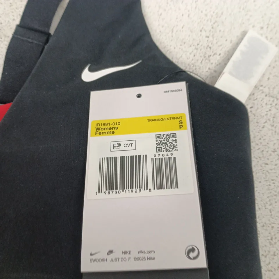 NIKE PRO WOMEN'S TRAINING SPORTS BRA – BLACK WITH RED TRIM, SIZE S