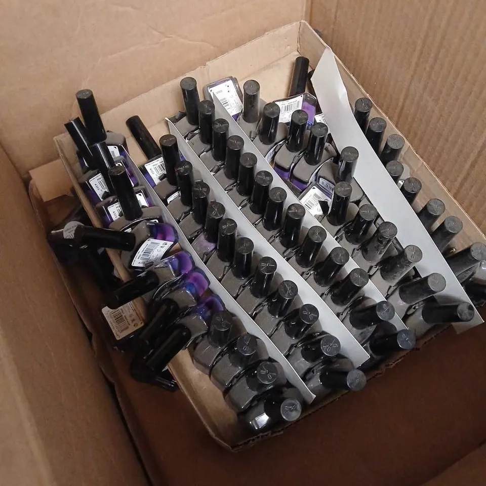 BOX OF APPROXIMATELY 60 CIATÉ LONDON PAINT POTS NAIL POLISH – TALENT SCOUT (PURPLE) -NO EXPIRY DATE SHOWN