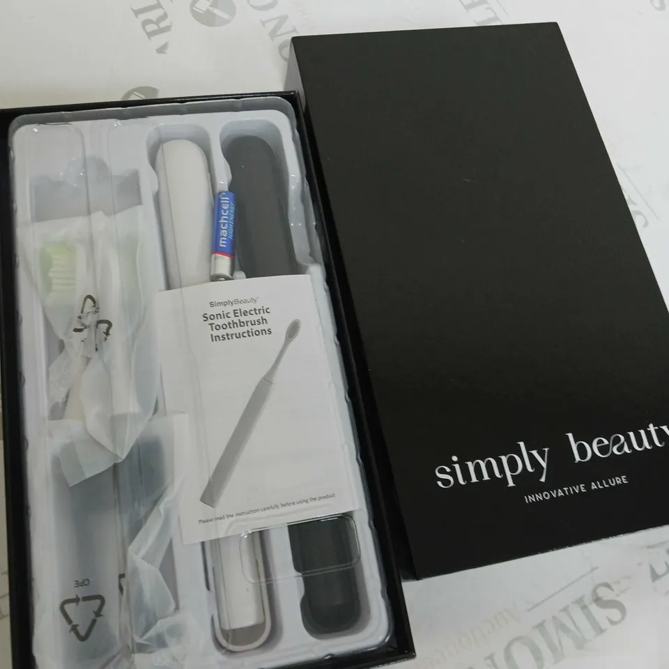 SIMPLY BEAUTY SIMPLY SMILE SONIC TOOTHBRUSH DUO WITH 4 BRUSH HEADS
