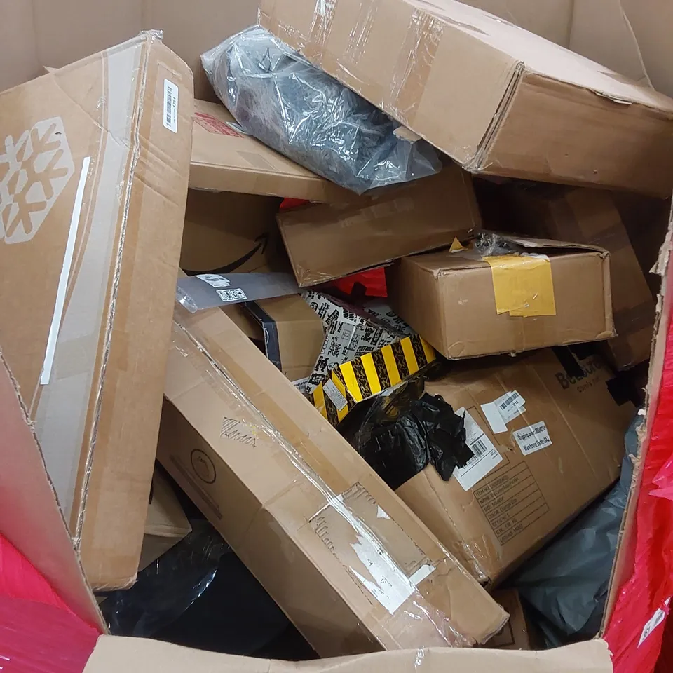 PALLET OF ASSORTED HOUSEHOLD ITEMS AND CONSUMER PRODUCTS TO INCLUDE; BOXED FURNITURE ETC 