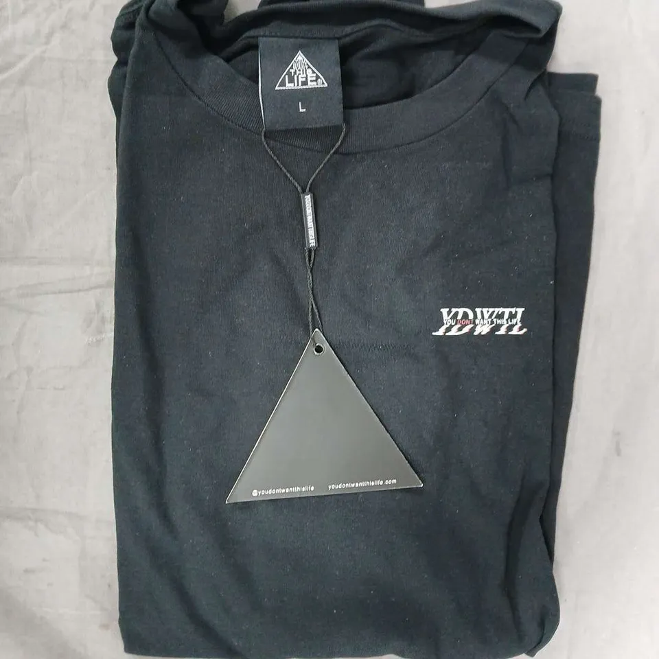 YOU DON'T WANT THIS LIFE GLITCH LONG T-SHRIT IN BLACK SIZE LARGE