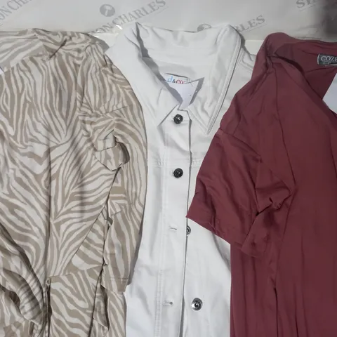 BOX OF APPROXIMATELY 10 ASSORTED CLOTHING ITEMS IN VARIOUS STYLES AND SIZES TO INCLUDE COZEE HOME, D & CO, MR MAX, ETC