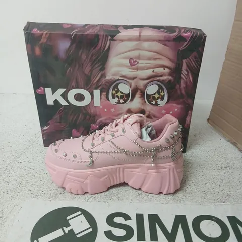 BOXED KOI JINX MYSTIC CHARM TRAINERS BABY PINK SIZE 4