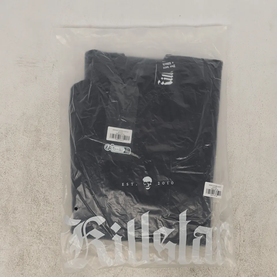 BAGGED KILLSTAR MIDNIGHT AZURE DUSTER IN BLACK SIZE MEDIUM