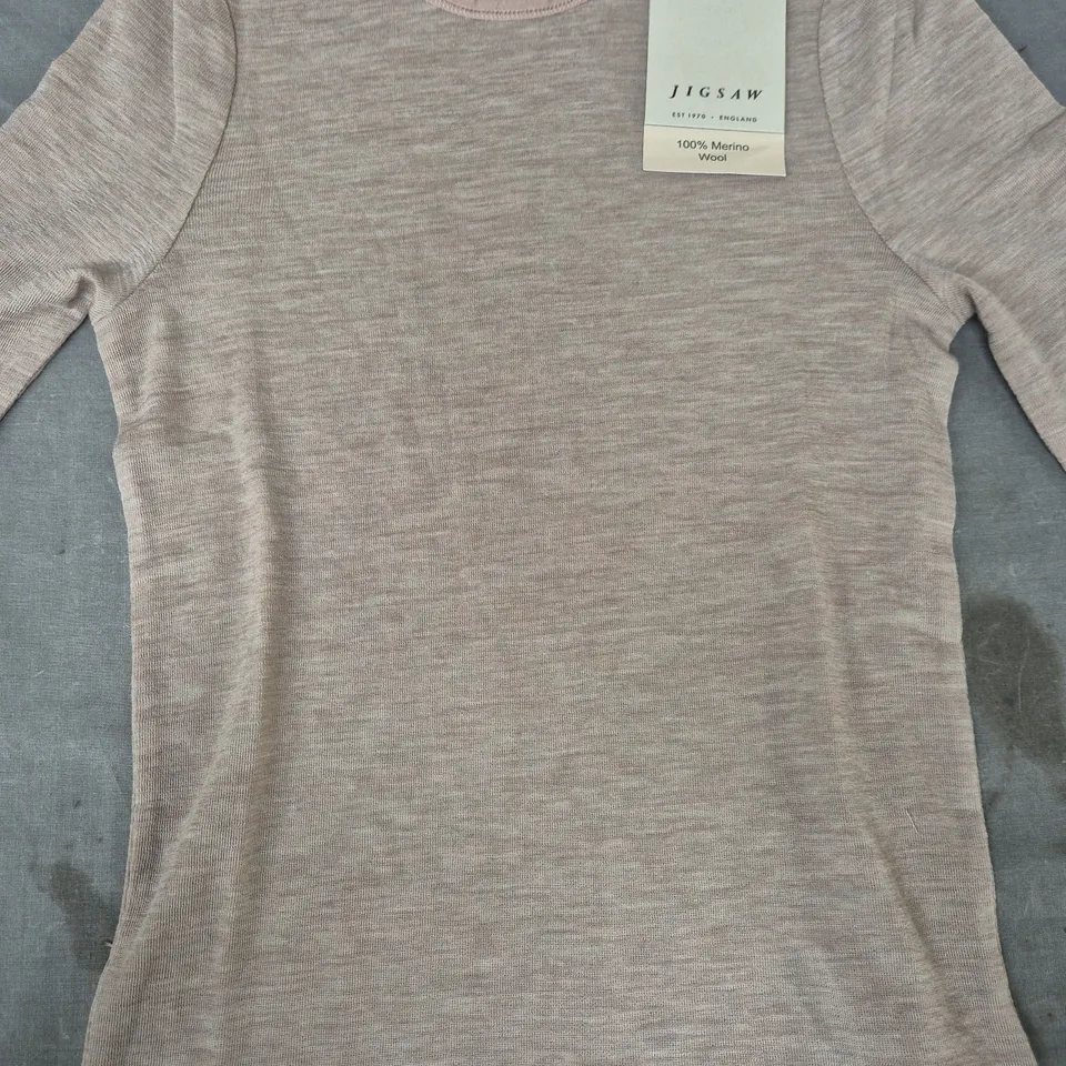 JIGSAW 100% MERINO WOOL TOP IN DUSTY PINK SIZE SMALL