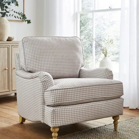 WISTERIA GINGHAM CHAIR UK280 NATURAL 880 X 780 X 650MM BOXED