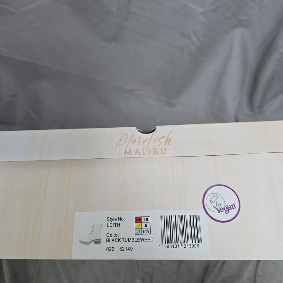 BLOWFISH MALIBU LEITH BOOTS – BLACK TUMBLEWEED, UK 6 (EU 39)