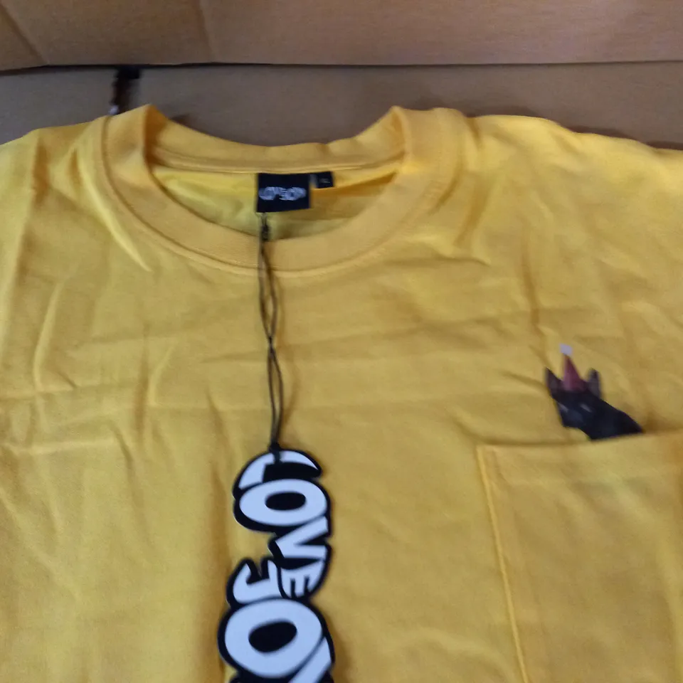 LOVE JOY LONG SLEEVE YELLOW T-SHIRT - XL