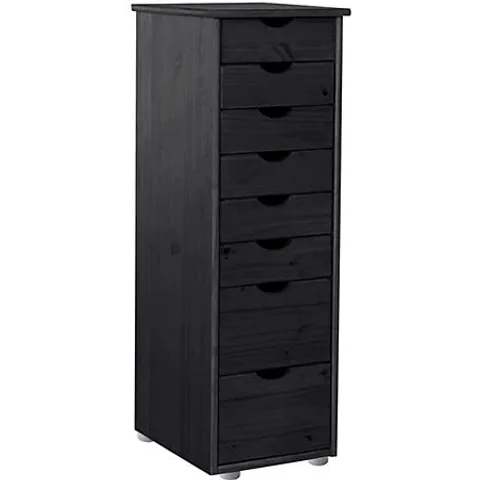 BOXED GAVA CHEST WITH 8 DRAWERS IN BLACK