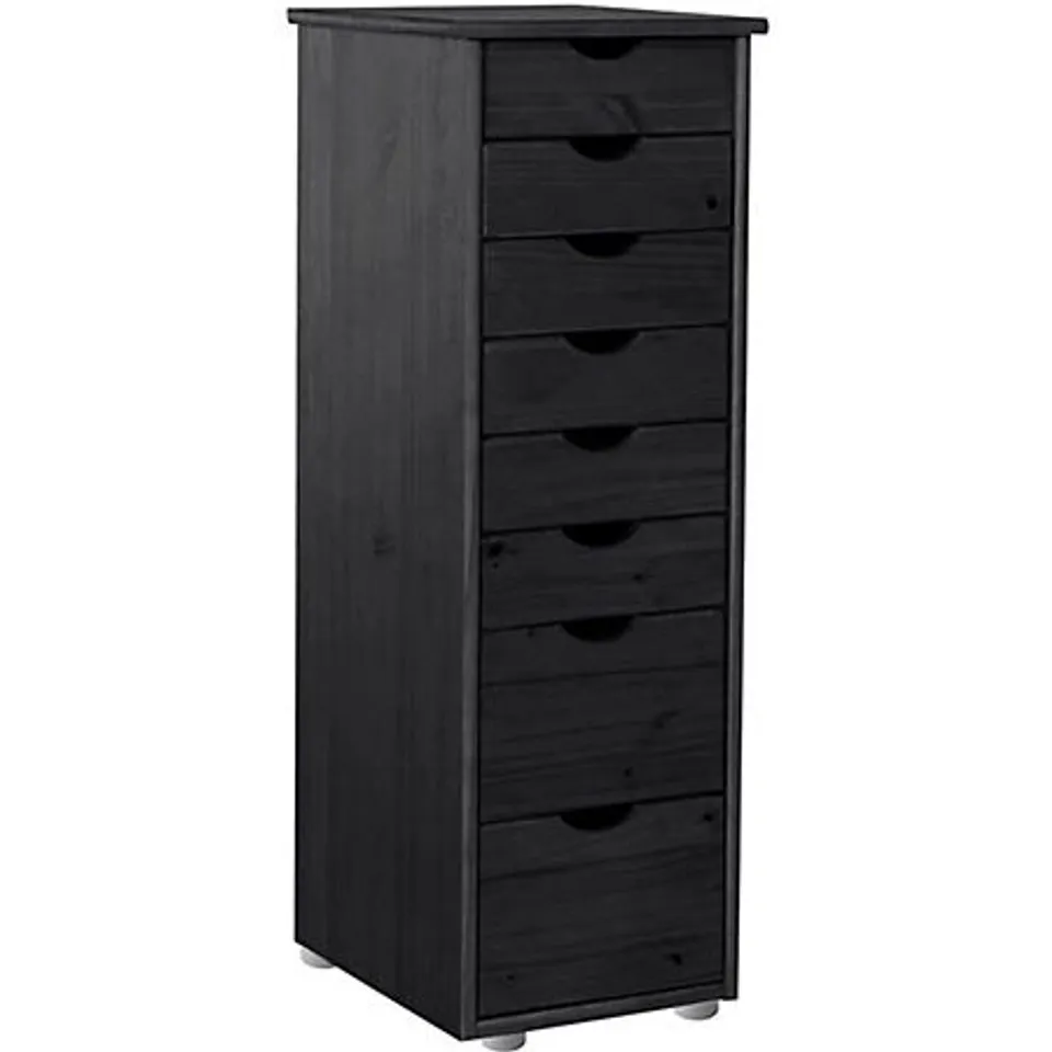 BOXED GAVA CHEST WITH 8 DRAWERS IN BLACK