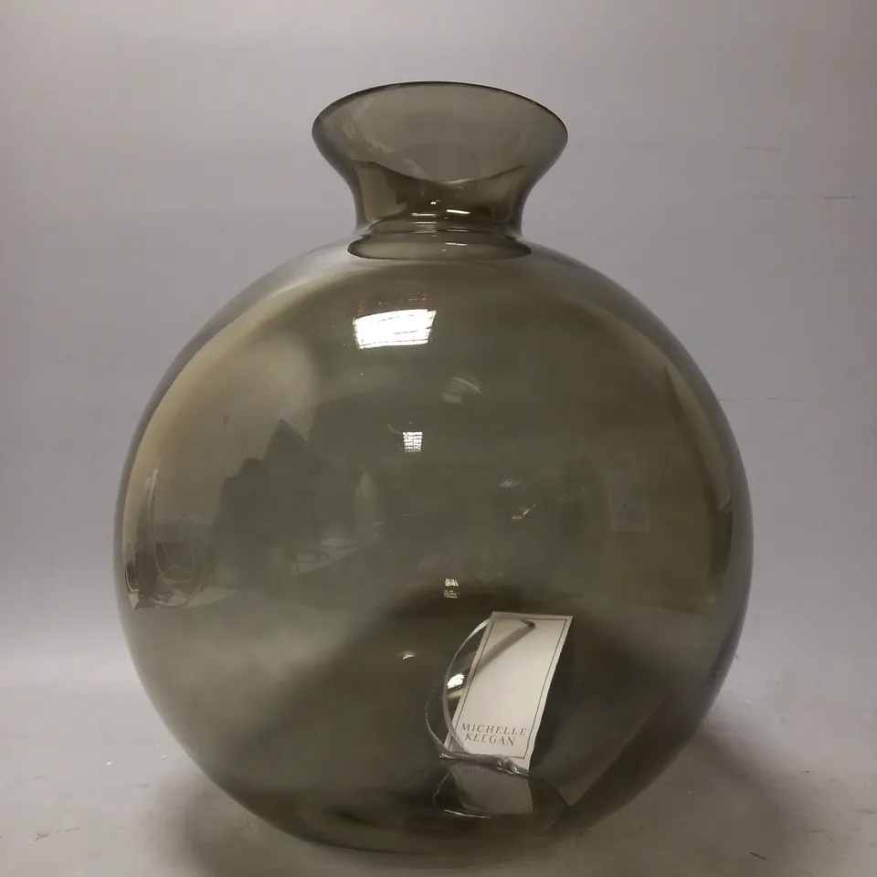 BOXED UNBRANDED DARK SMOKED VASE