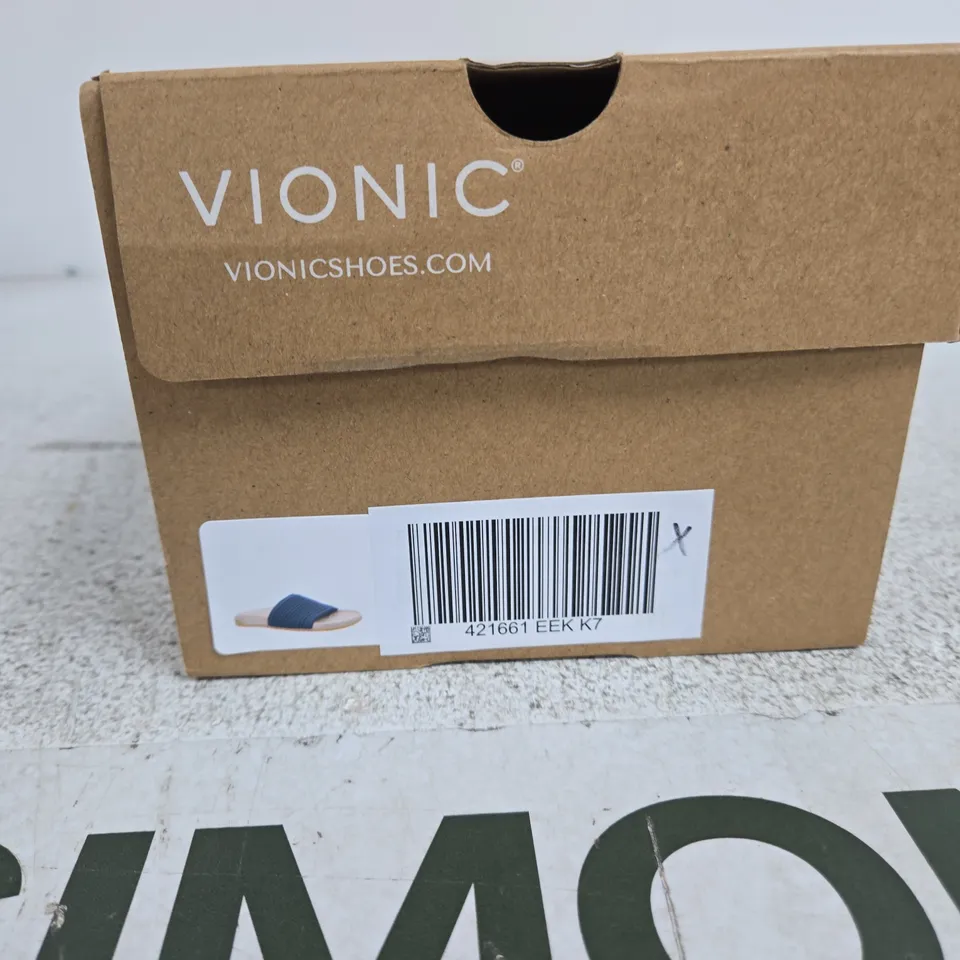VIONIC WOMEN'S BLUE RIBBED STRAP SLIDE SANDALS SIZE 7