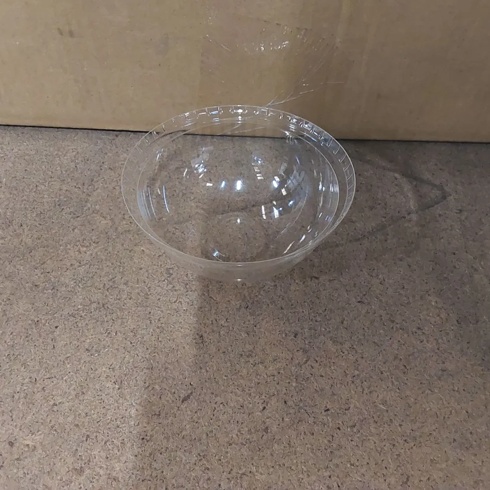 BOX OF APPROXIMATELY 1000X VEGWARE PLANT-BASED 96-SERIES PLA DOME LID, NO HOLE SMALL SERVING DISHES (1 BOX)
