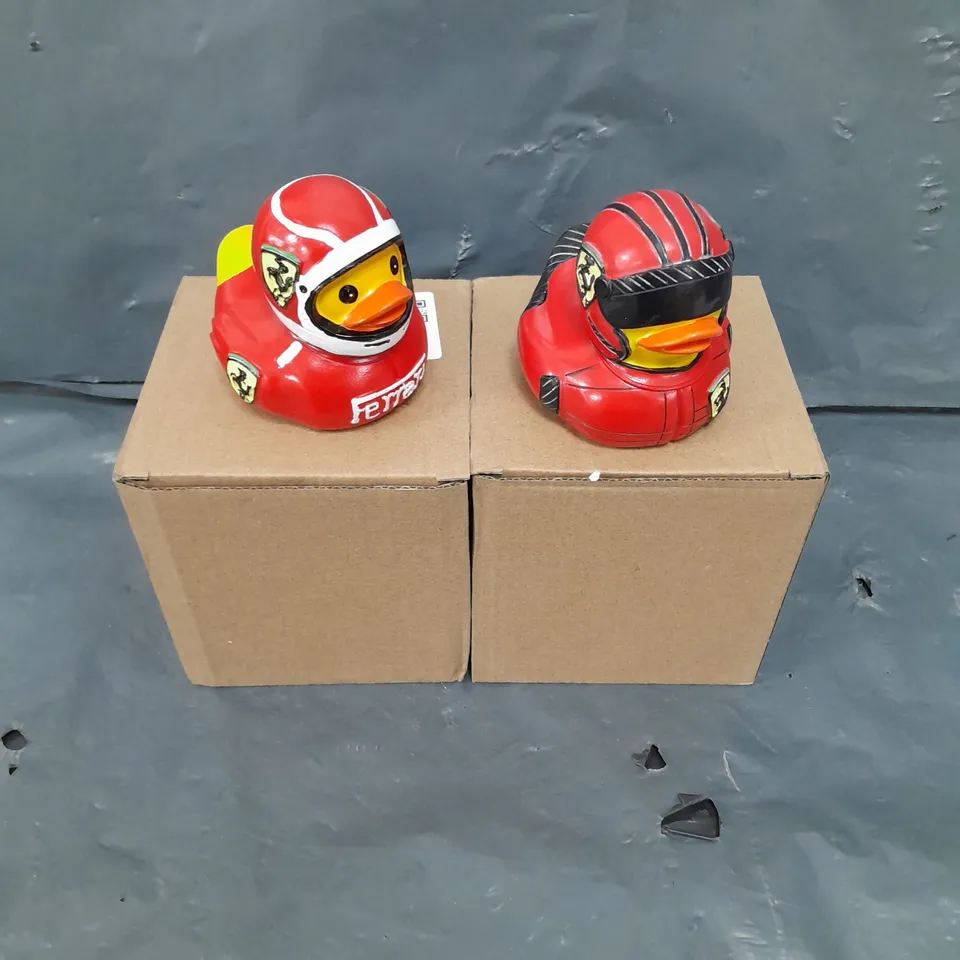 2 X FERRARI THEMED MINIATURE DUCKS  