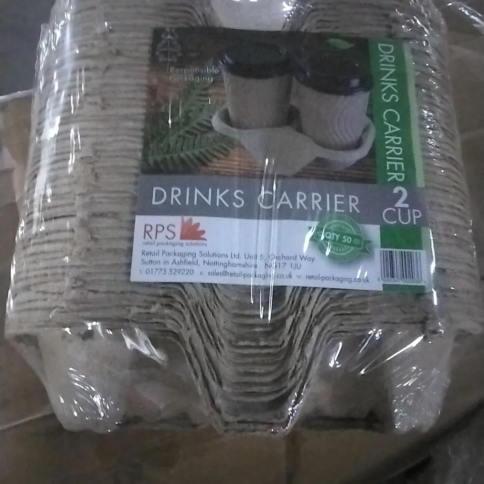 BOXED 2 CUP DRINKS CARRIER APPROXIMATELY 8 PER BOX 