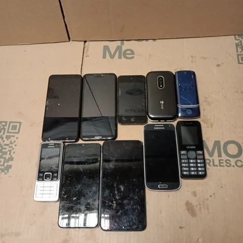 APPROXIMATELY 10 X ASSORTED DAMAGED/FAULTY MOBILE PHONES 