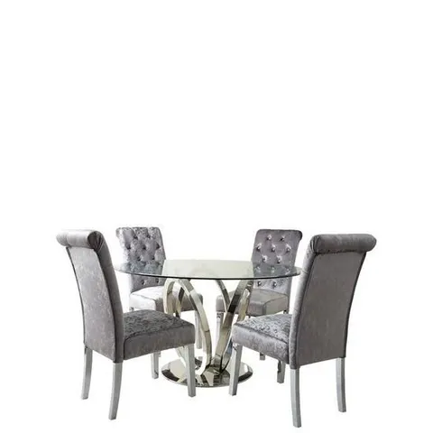 GRADE 1 LOLA DINING TABLE & 4 SCROLL - COLLECTION ONLY