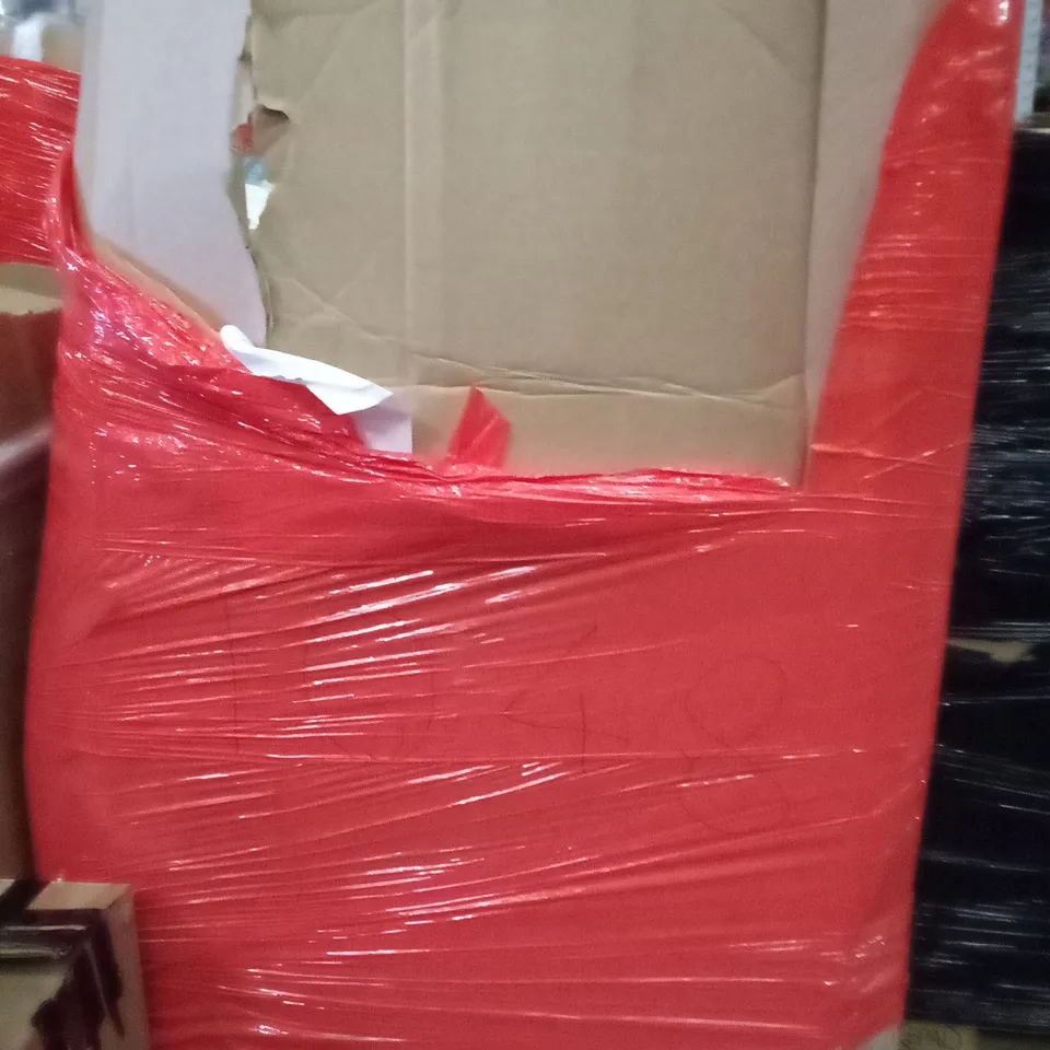 PALLET OF ASSORTED ITEMS INCLUDING TV STAND, MESH CHAIR, KIDS SCOOTER, VOILMART 3-TIER GARMENT ROLLING RACK