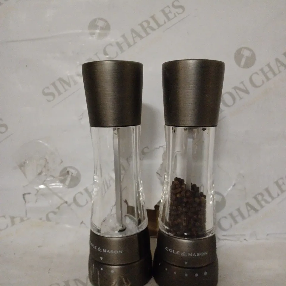 COLE & MASON H332028 DERWENT TITANIUM SALT AND PEPPER MILLS