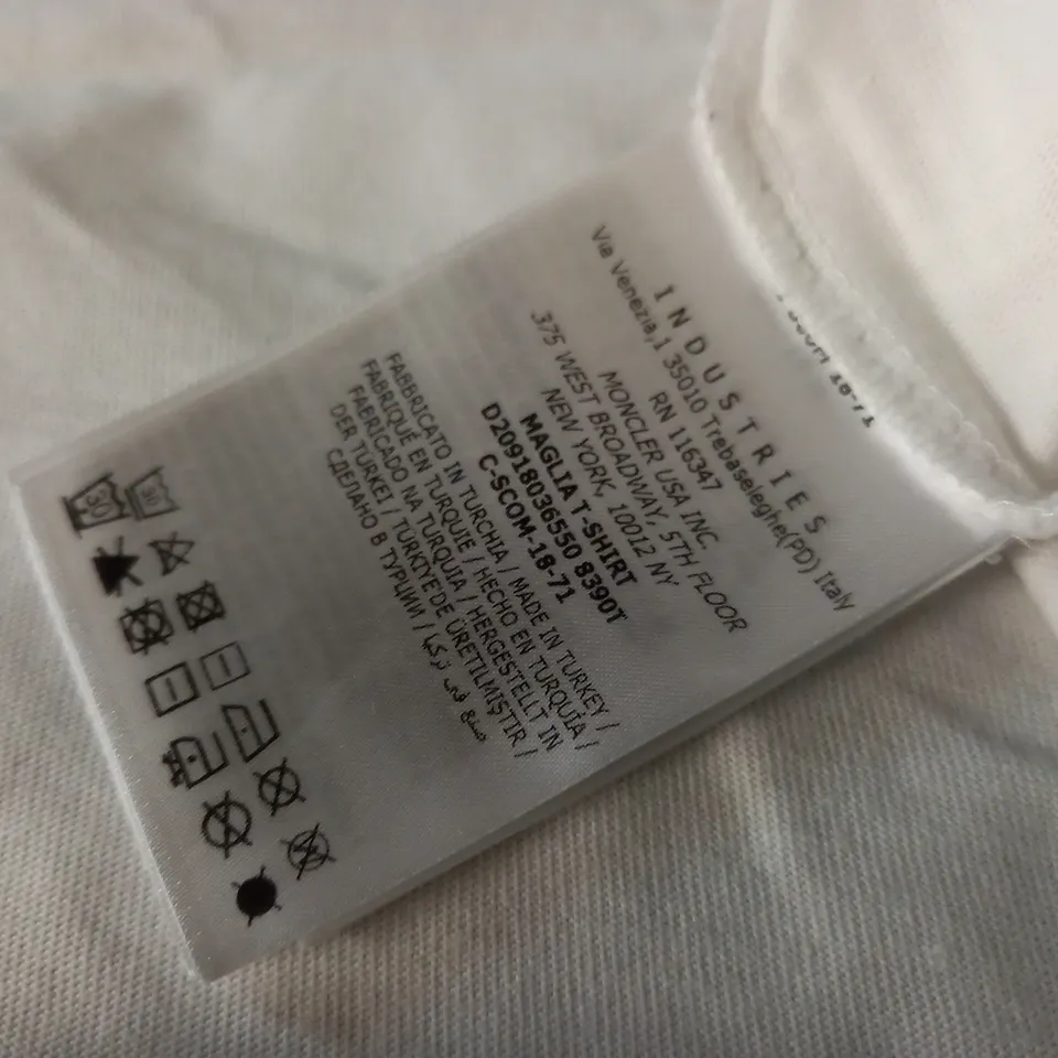 ,MONCLER WHITE T-SHIRT - XL